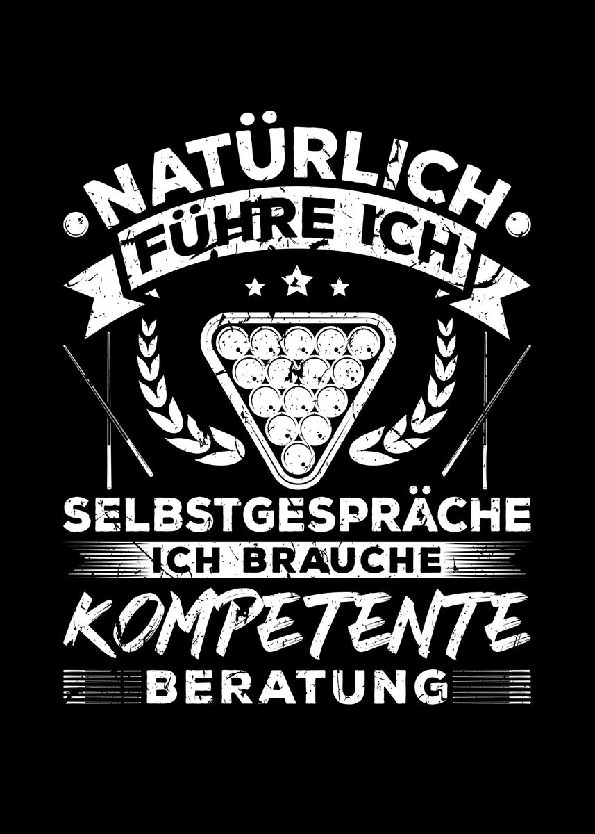 'Lustiger Snooker Spruch' Poster, picture, metal print, paint by