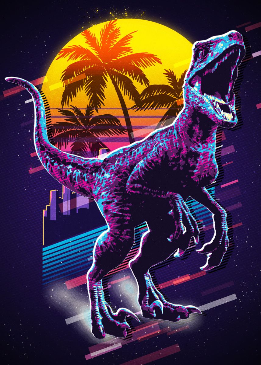 Chrome Dino' Poster by Naui Art, Displate
