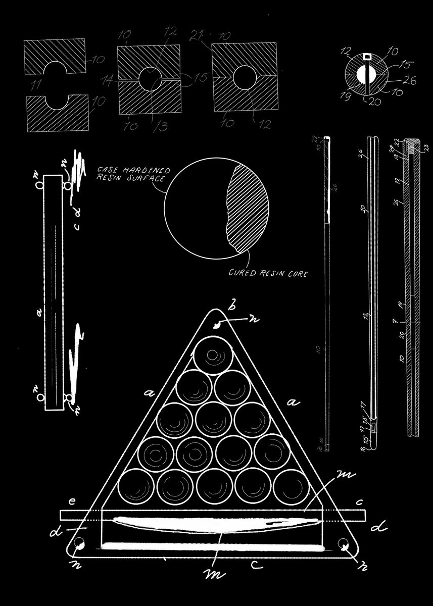 ‘Pool Blueprints ’ Poster, picture, metal print, paint by Brianna