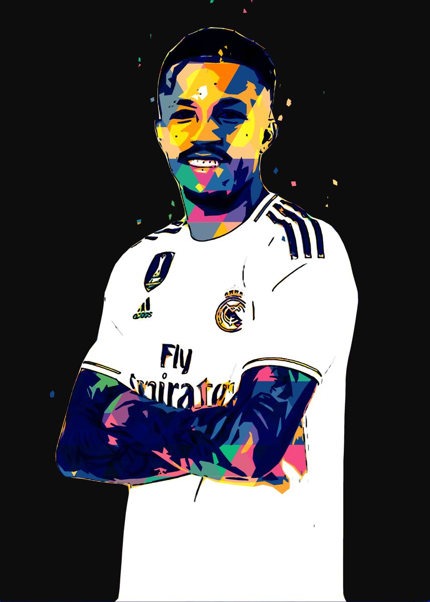 'Eder Militao' Poster by RobertHall Studio | Displate