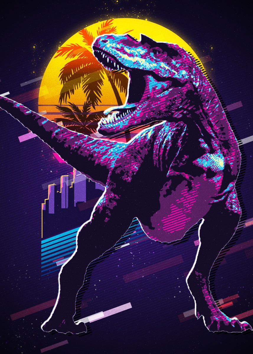 Chrome Dino' Poster by Naui Art, Displate