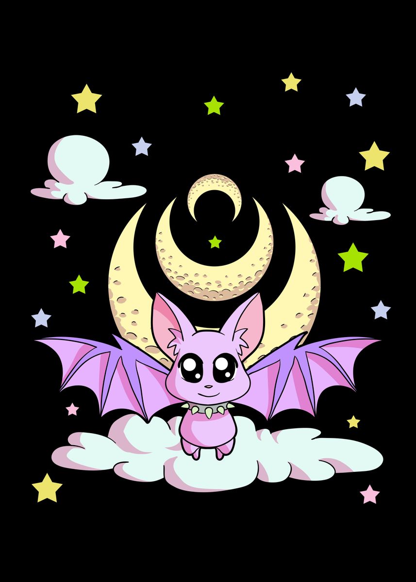 Kawaii Pastel Goth Bat' Poster by Alexander Roose | Displate