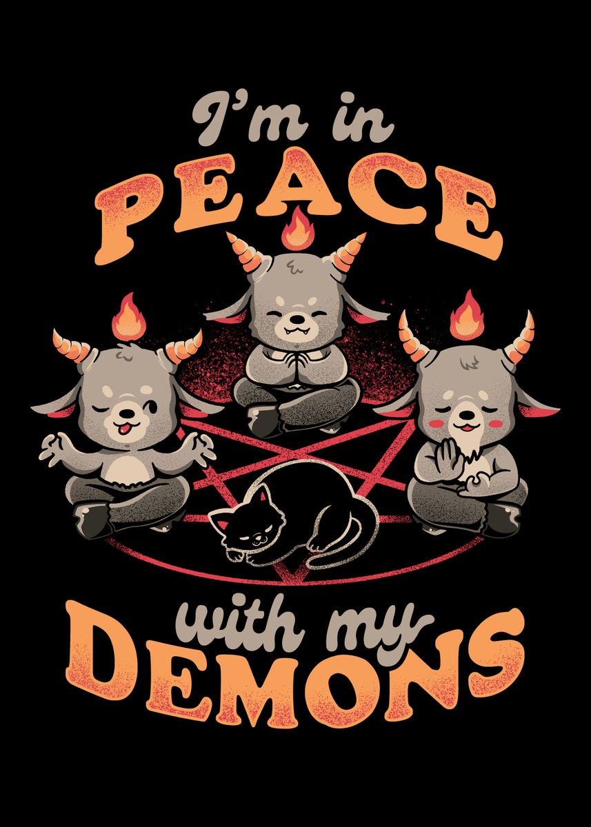'In Peace With My Demons' Poster, picture, metal print, paint by ...