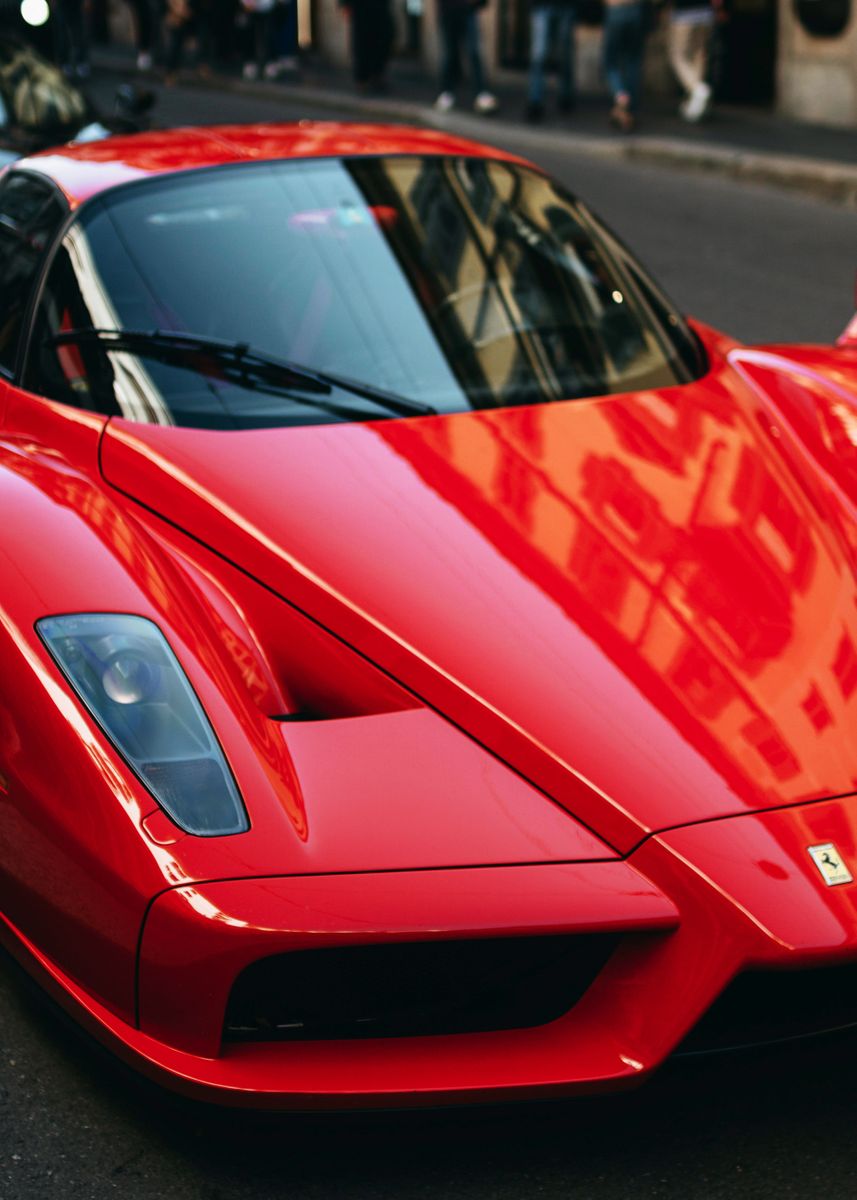 'red Ferrari Enzo' Poster, Picture, Metal Print, Paint By Aiden Tells 