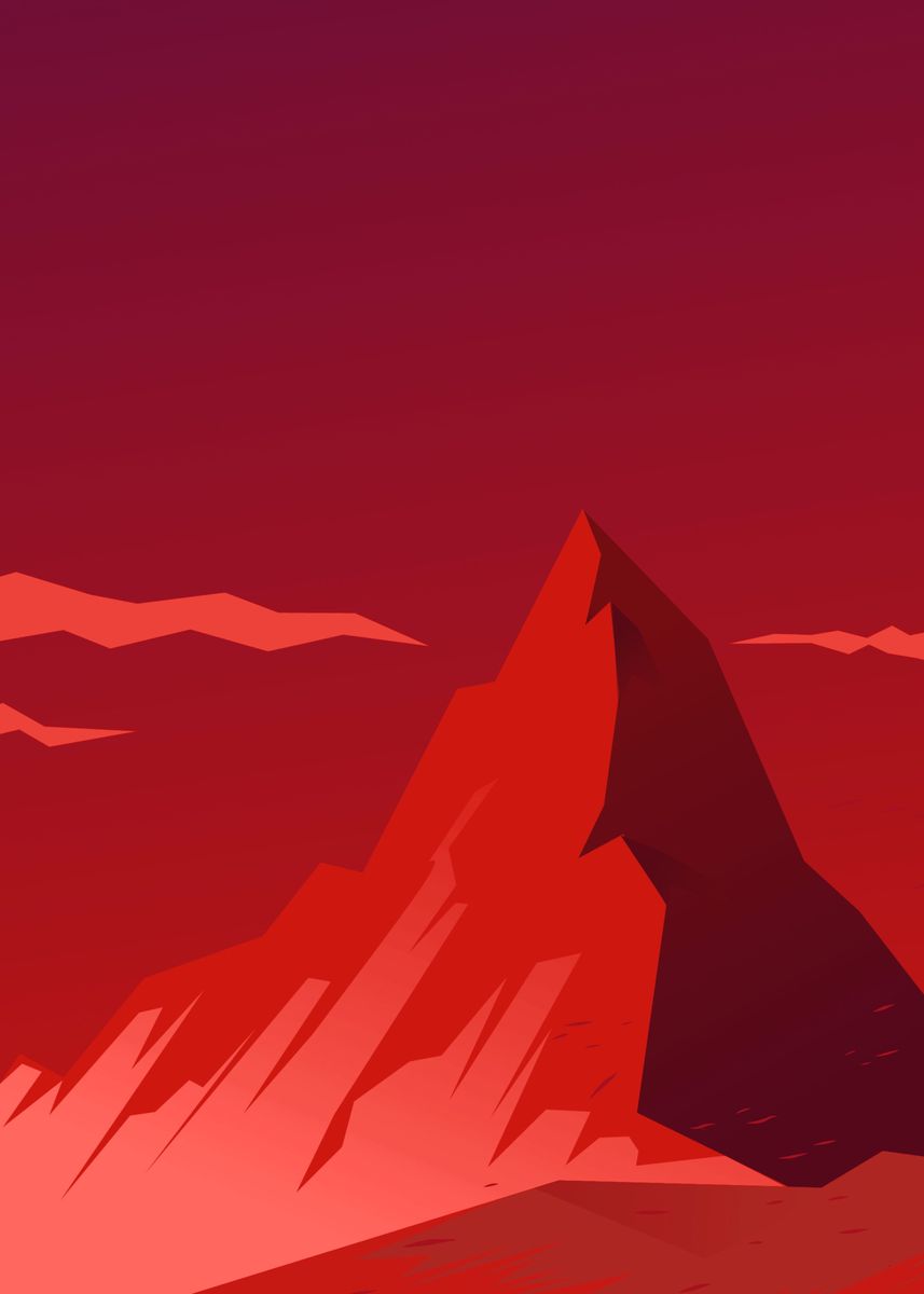 'Red mountain' Poster by AL Picaso | Displate