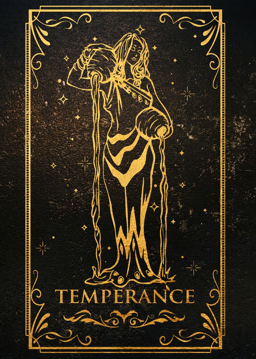 'TEMPERANCE Tarot card' Poster, picture, metal print, paint by