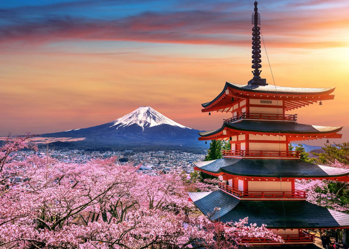 Mount Fuji Japan Japanese Asia Asian Retro Travel Art Poster Print Mt 