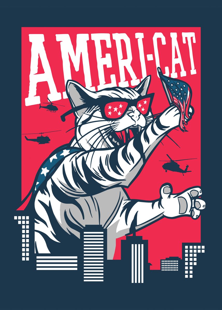 Americat vintage Poster, picture, metal print, paint by Simon Darren |  Displate