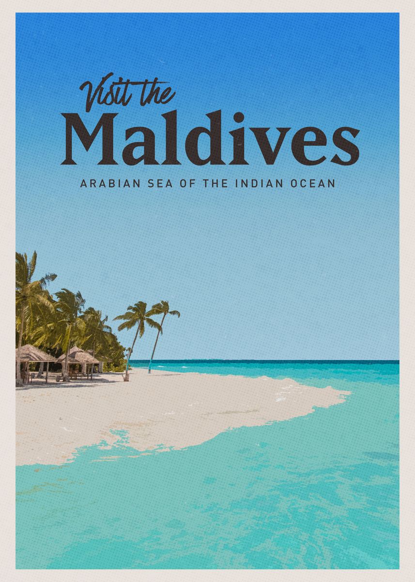 'Visit Maldives' Poster, picture, metal print, paint by Mercury Club ...