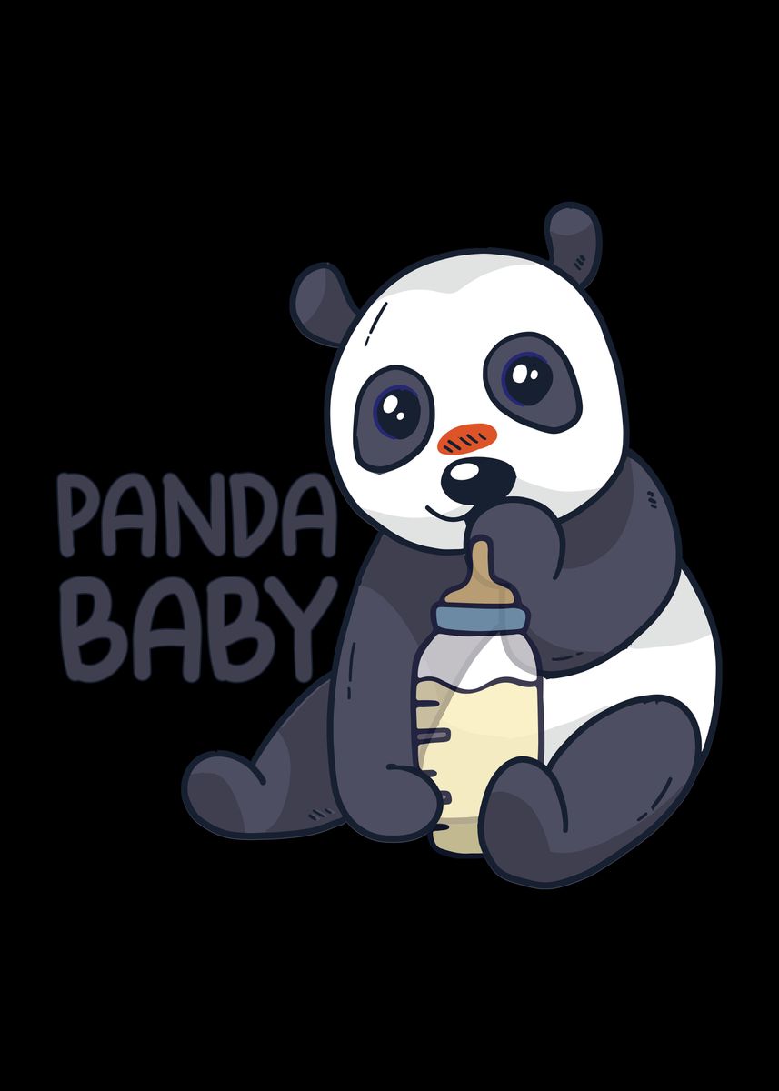 'Panda baby' Poster, picture, metal print, paint by Lukes Pixel Studio ...