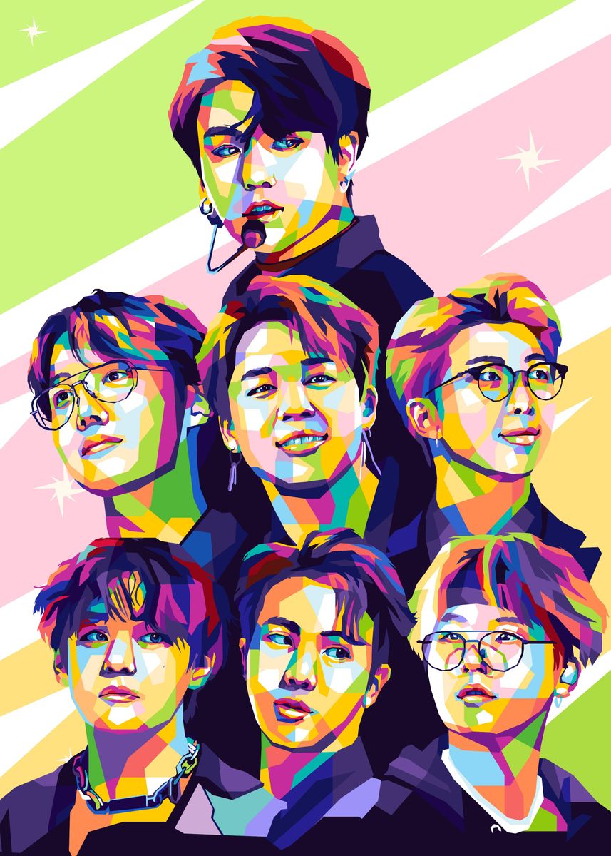 'KOREAN BAND WPAP' Poster, picture, metal print, paint by Jos Wazowski ...