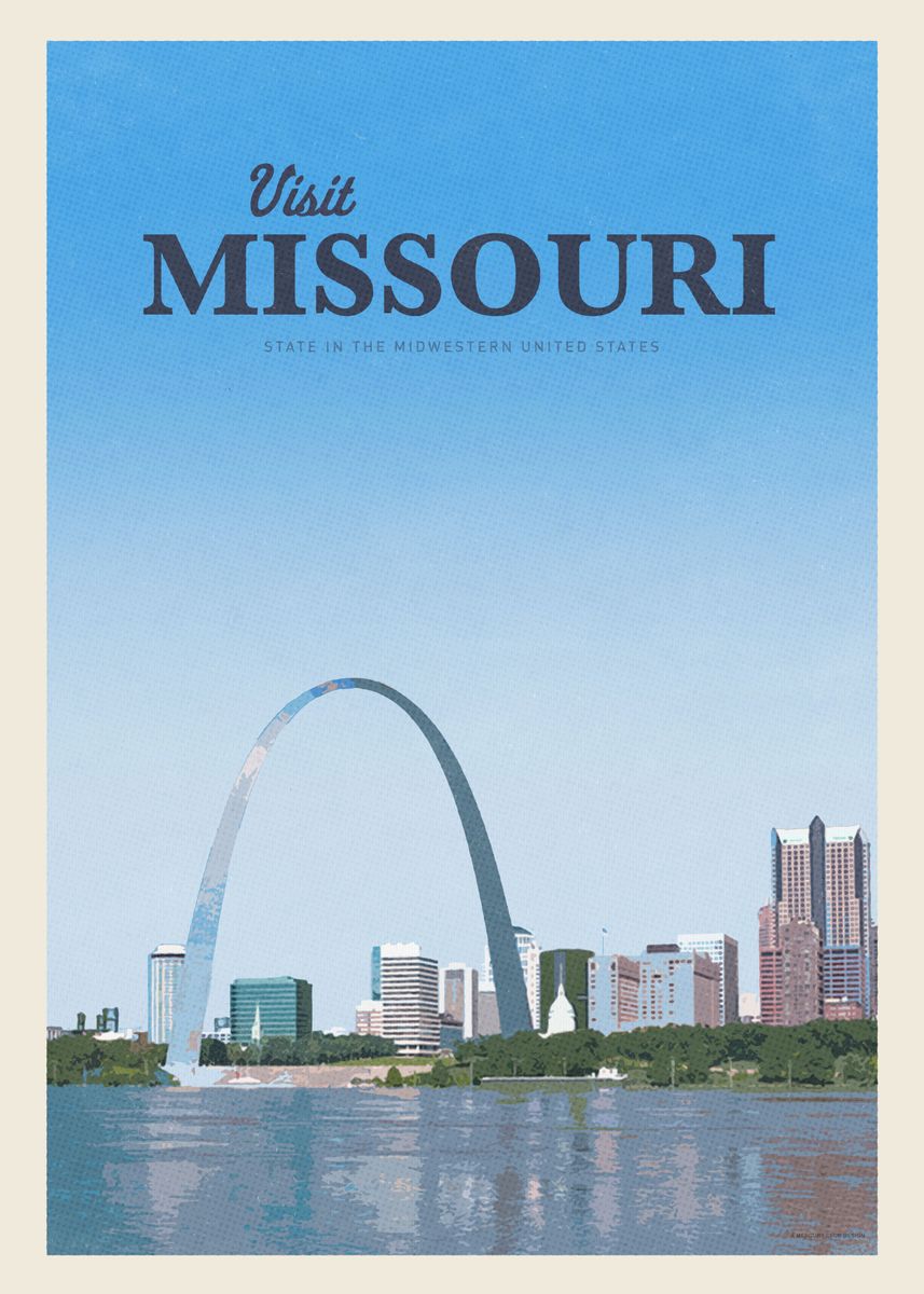 'Visit Missouri' Poster, picture, metal print, paint by Mercury Club ...