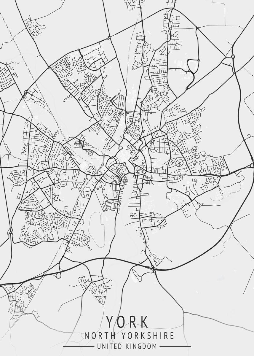 'York Yorkshire England Map' Poster by