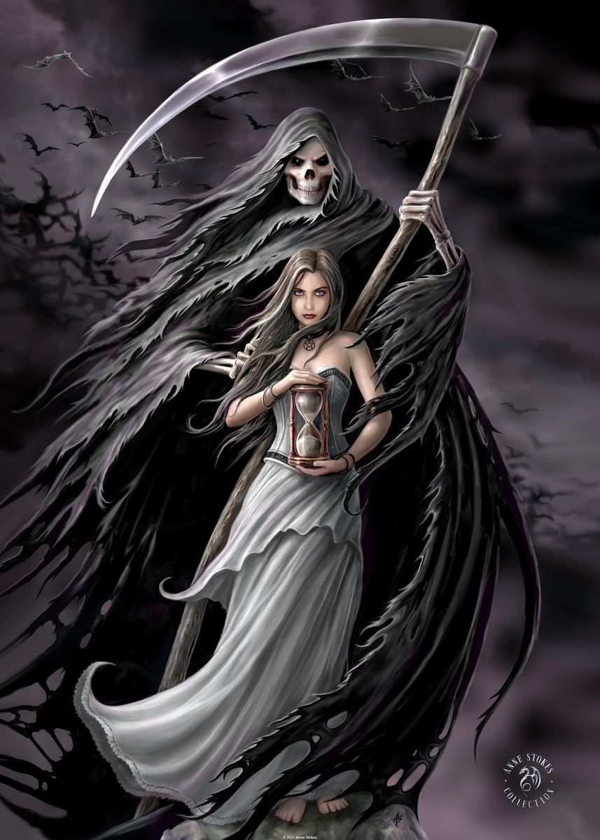 Grim Reaper With Hourglass Paint By Numbers - Paint By Numbers