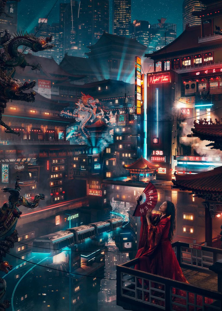 'Cyberchinatown' Poster by JIAJYUN JHENG | Displate