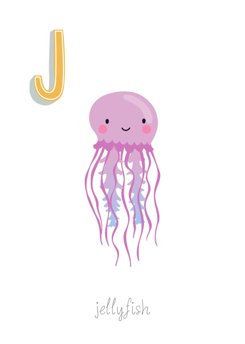 'Animal Alphabet Jellyfish' Poster by dkDesign | Displate