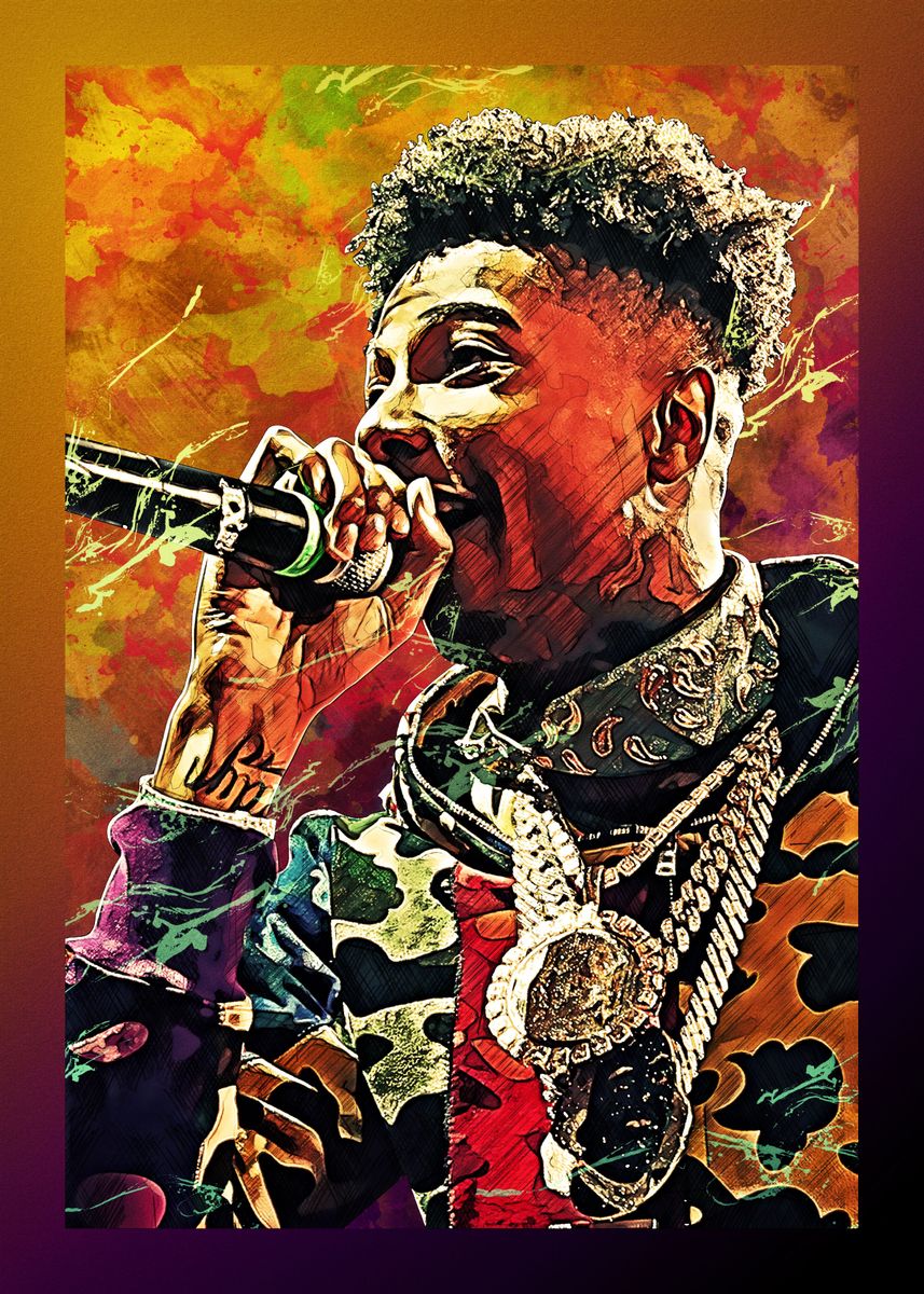'BLUEFACE' Poster, picture, metal print, paint by Alva Donna Displate
