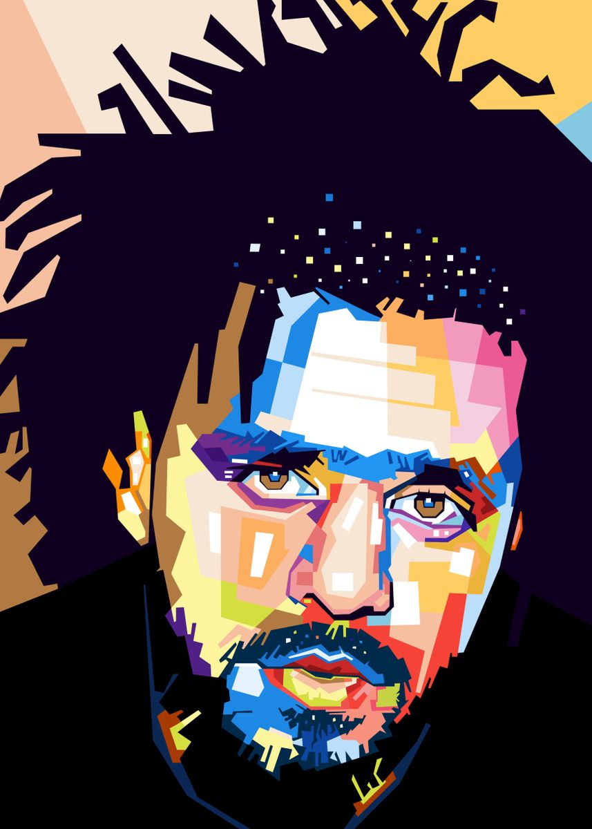 'J Cole Colorful Art' Poster by Azlan Xavier | Displate