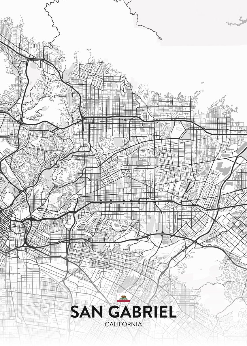 'San Gabriel CA' Poster by IMR Designs Displate