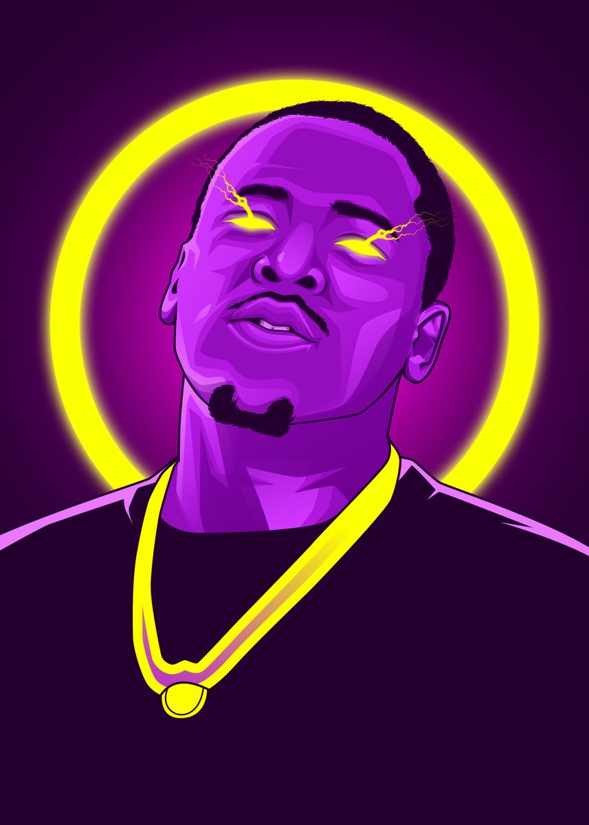 'YG Rapper Neon' Poster, picture, metal print, paint by Colorize Studio ...