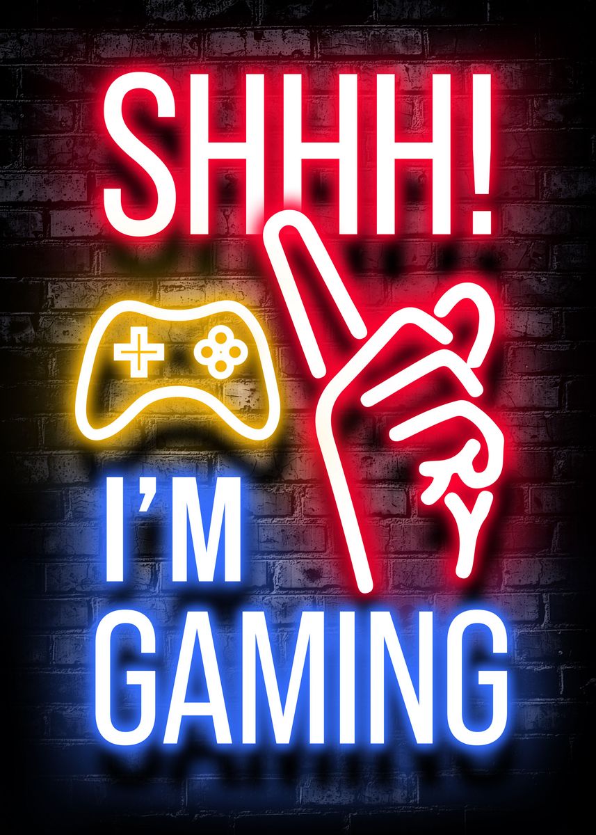 Art Poster Shhh! I'm Gaming, poster gaming 