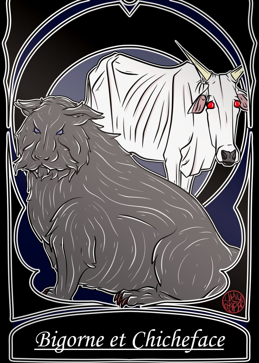 'Bigorne Chicheface ' Poster, picture, metal print, paint by Ukiyograph