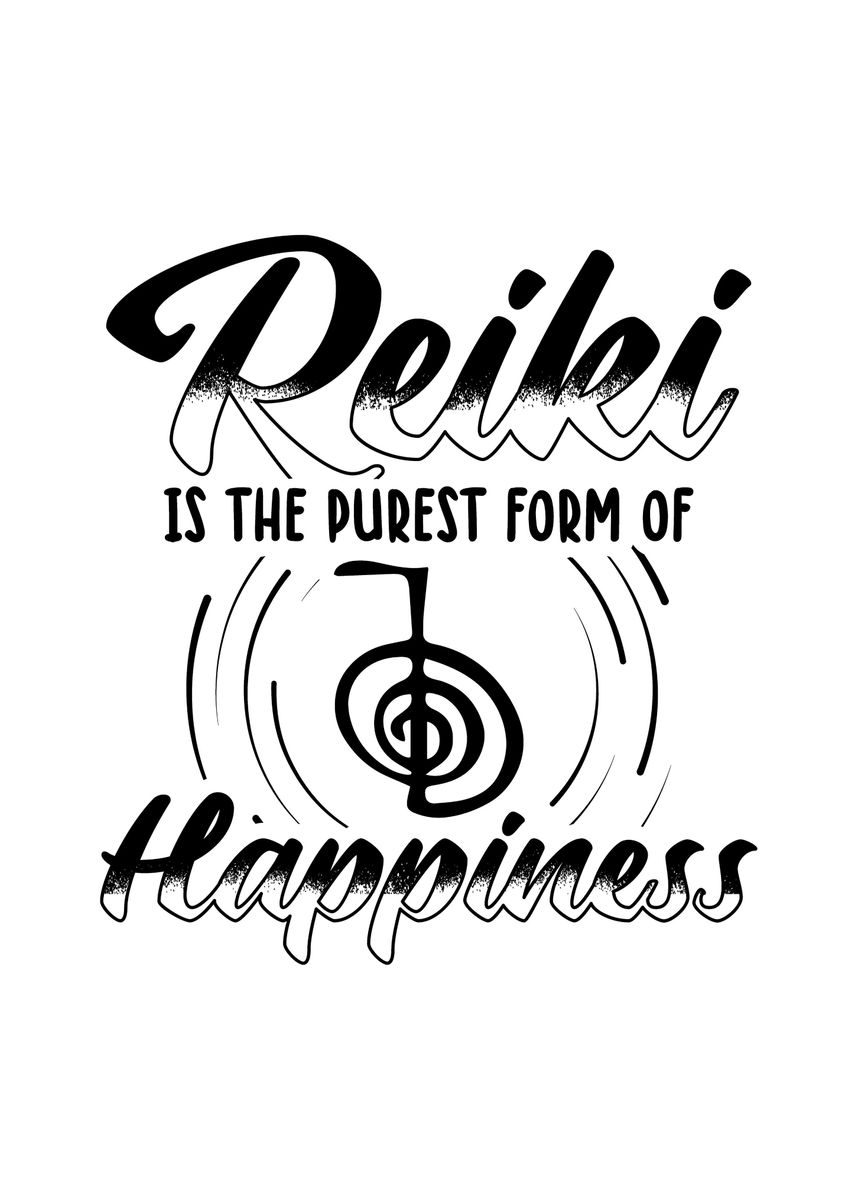 'Reiki Master Text Art Gift' Poster, picture, metal print, paint by TW
