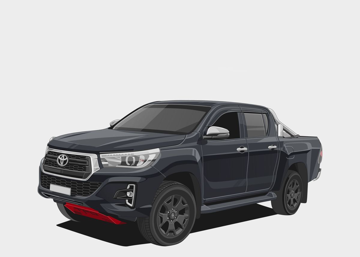 TOYOTA HILUX BLACK Poster By Capture Art Displate