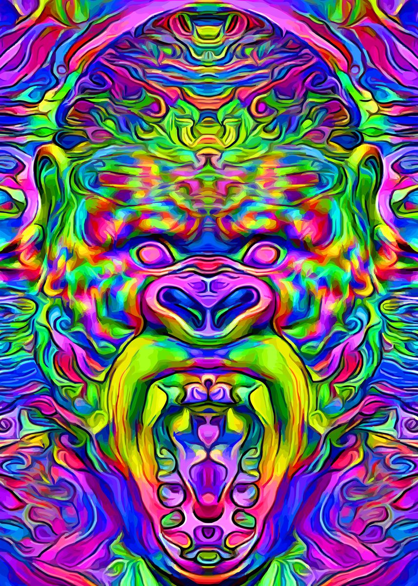 'Gorilla Psychedelic' Poster by MasterHead | Displate