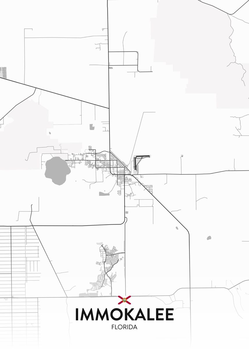 'Immokalee FL' Poster, picture, metal print, paint by IMR Designs Displate