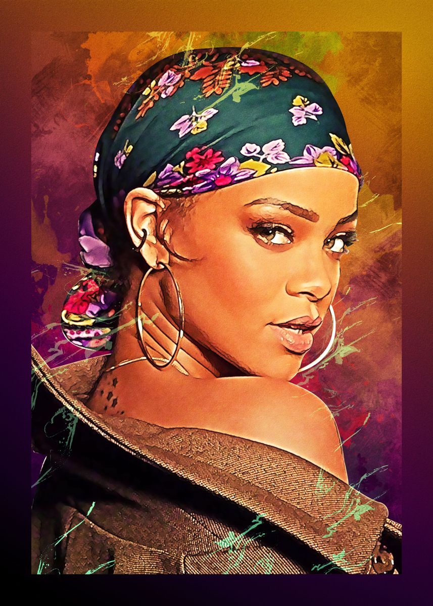 'Rihanna' Poster, picture, metal print, paint by Alva Donna | Displate