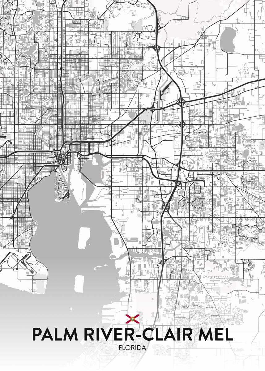Palm River Clair Mel FL Poster Picture Metal Print Paint By IMR 