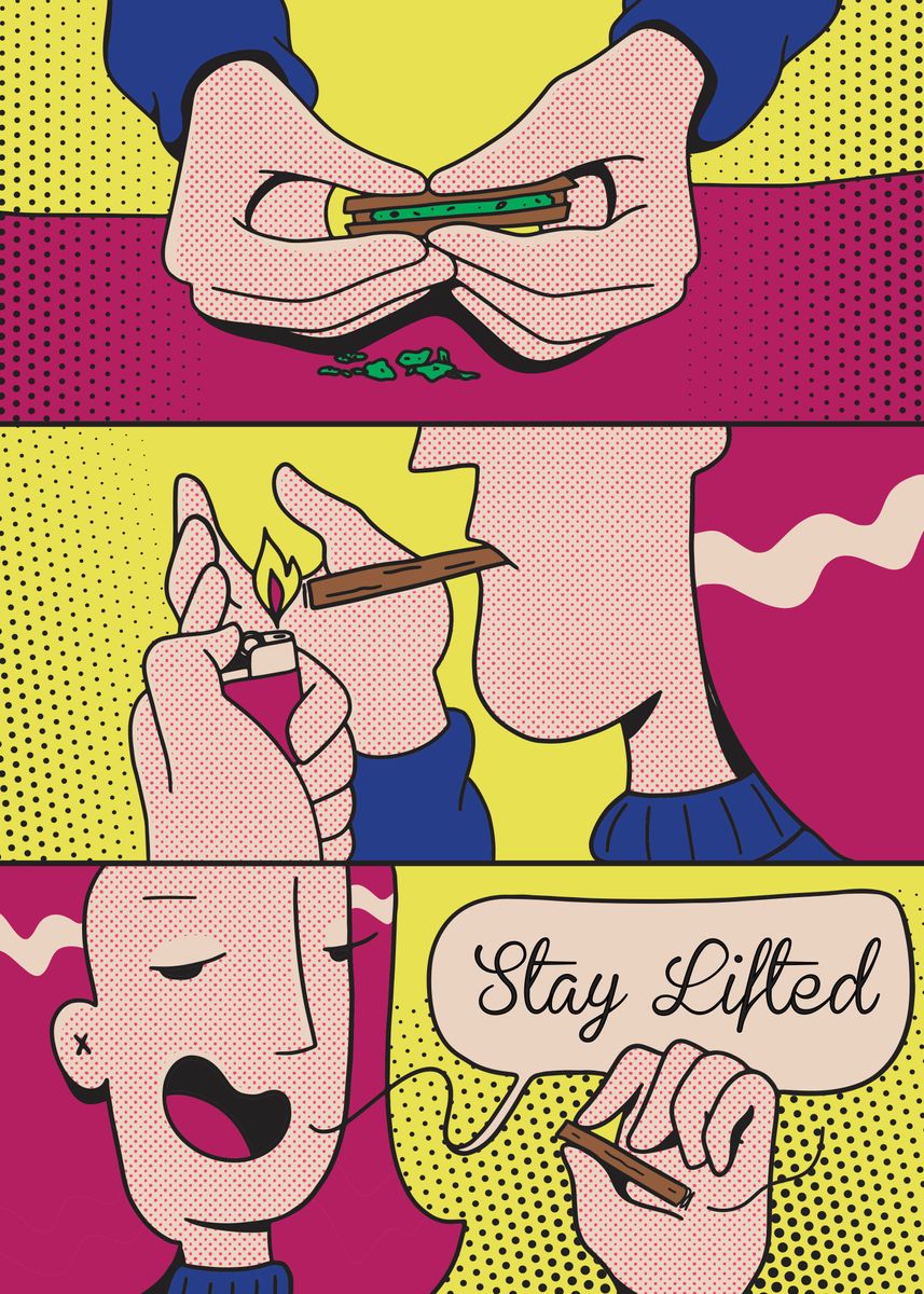 'Stay lifted girl smoking ' Poster by Simon Darren Displate