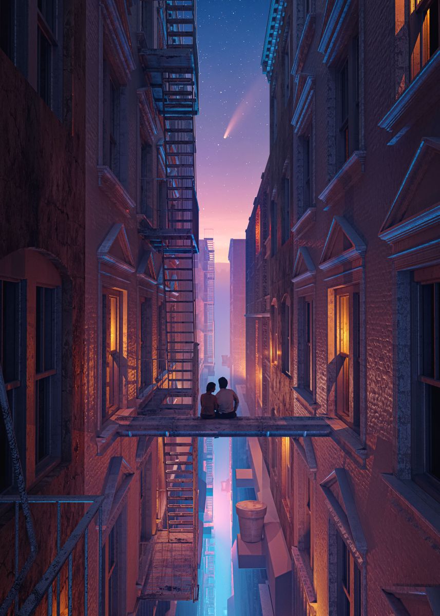 'Lonely Together' Poster by Diego Hernandez | Displate