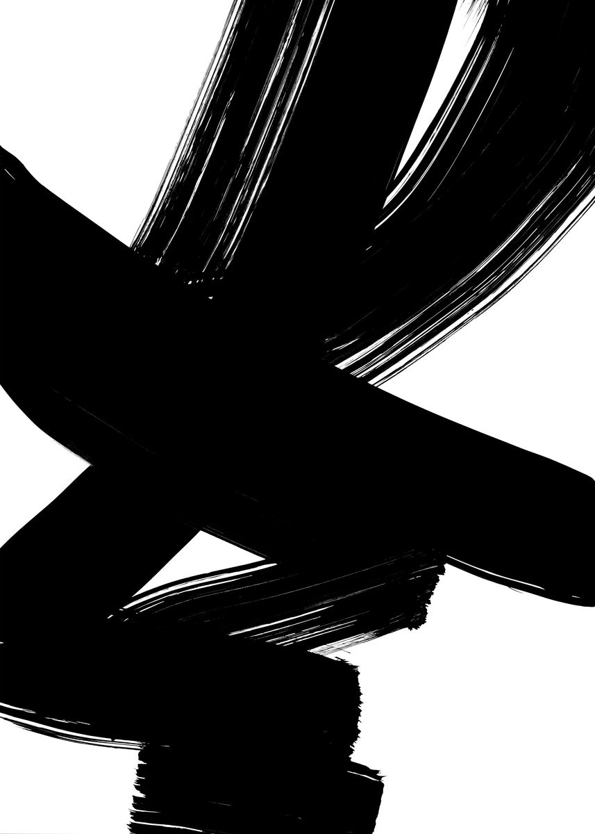 'Black Bold Brush Strokes 4' Poster by Agnes Szafranska Displate