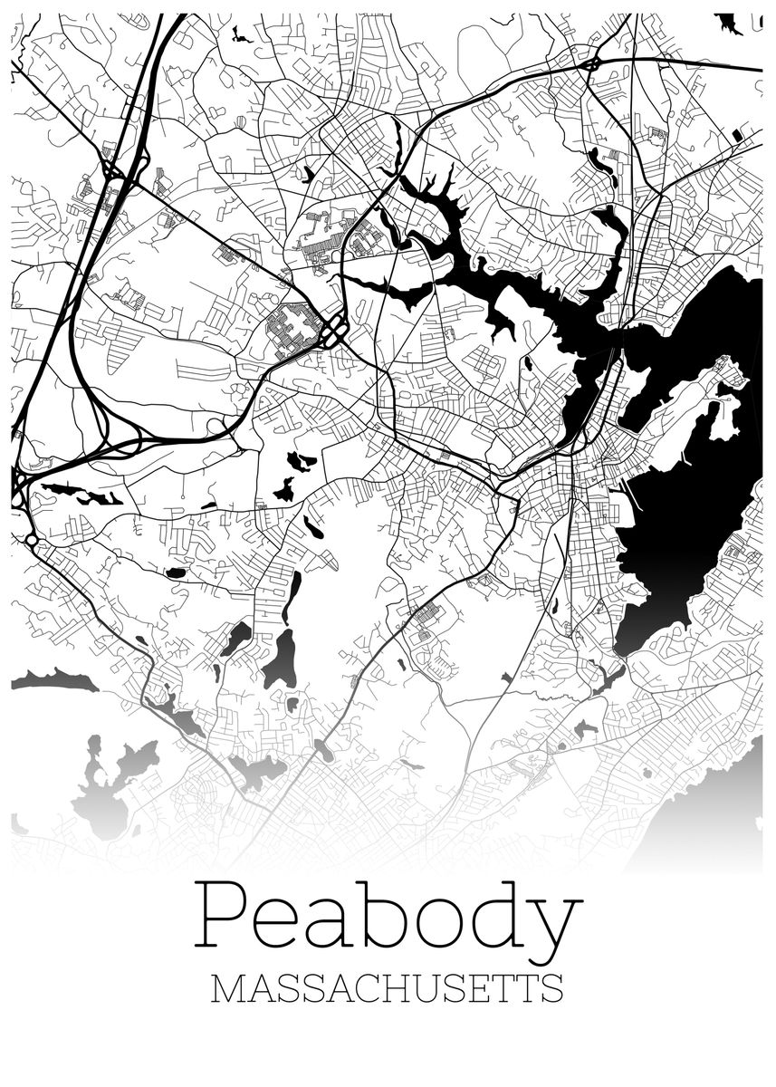 'Peabody Massachusetts map' Poster by RelDesign Displate