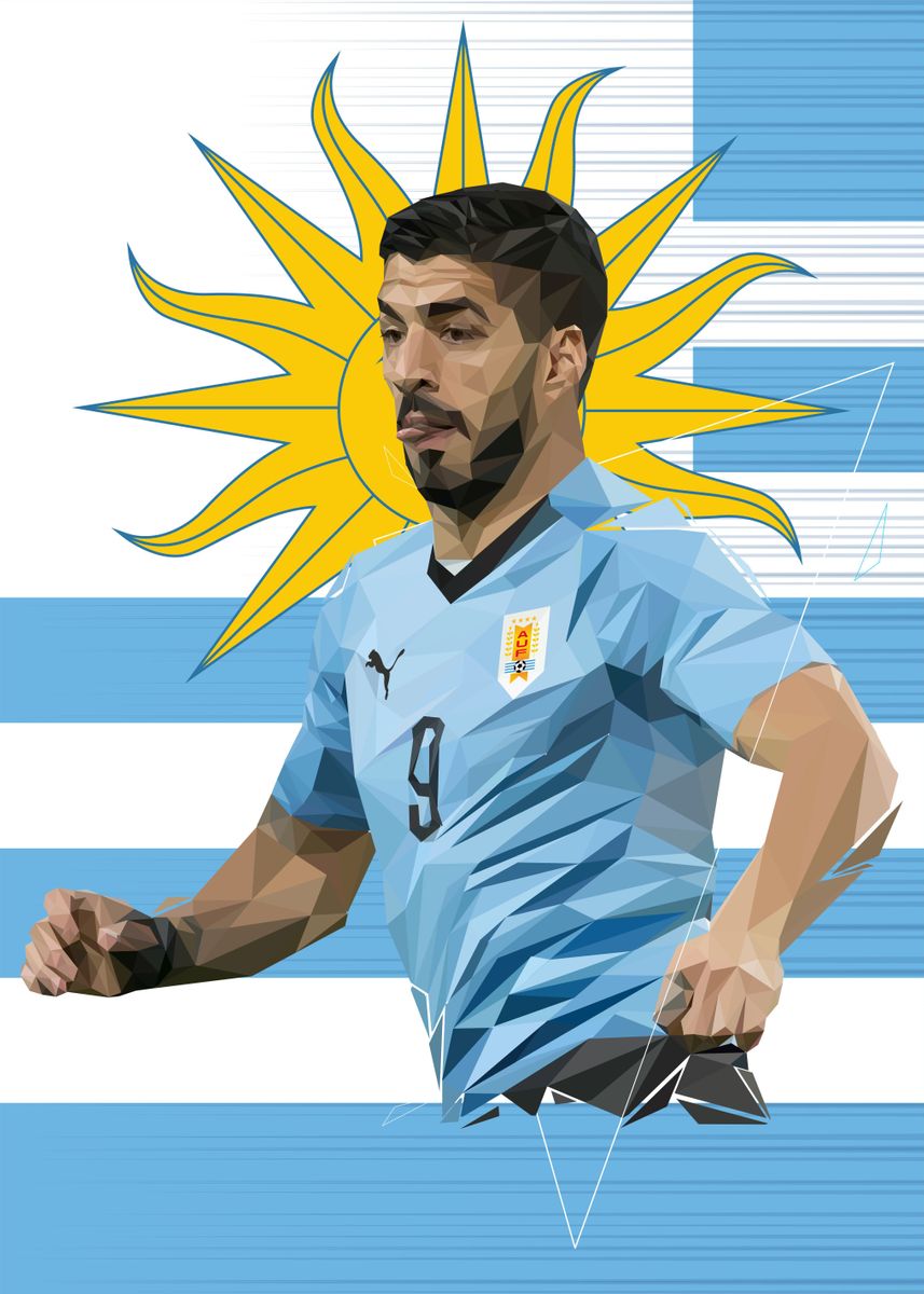 'LUIS SUAREZ' Poster by Lowpoly Posters | Displate