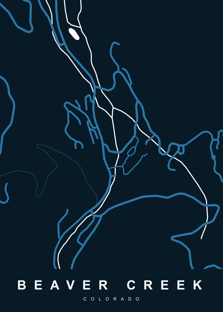'BEAVER CREEK Map COLORADO' Poster by UrbanMaps Displate