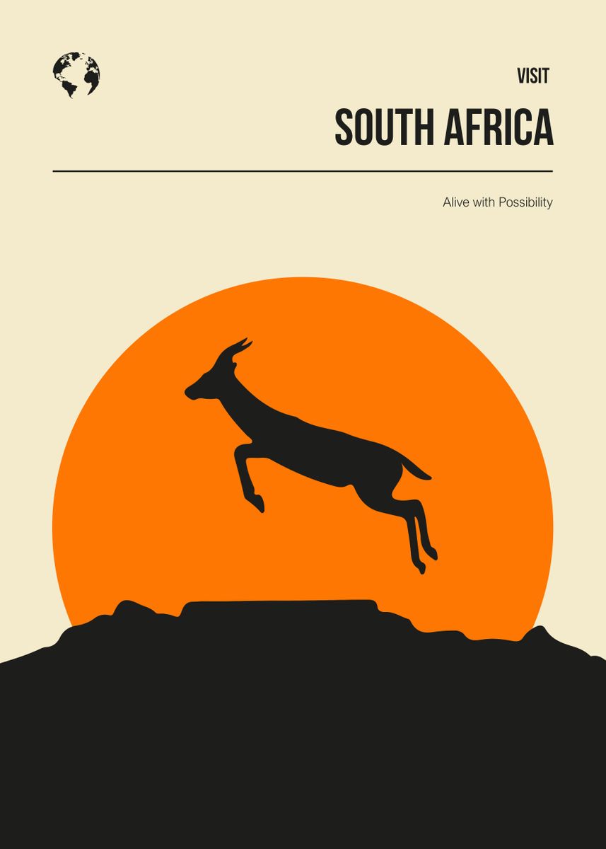 'South Africa Travel Poster' Poster, picture, metal print, paint by ...