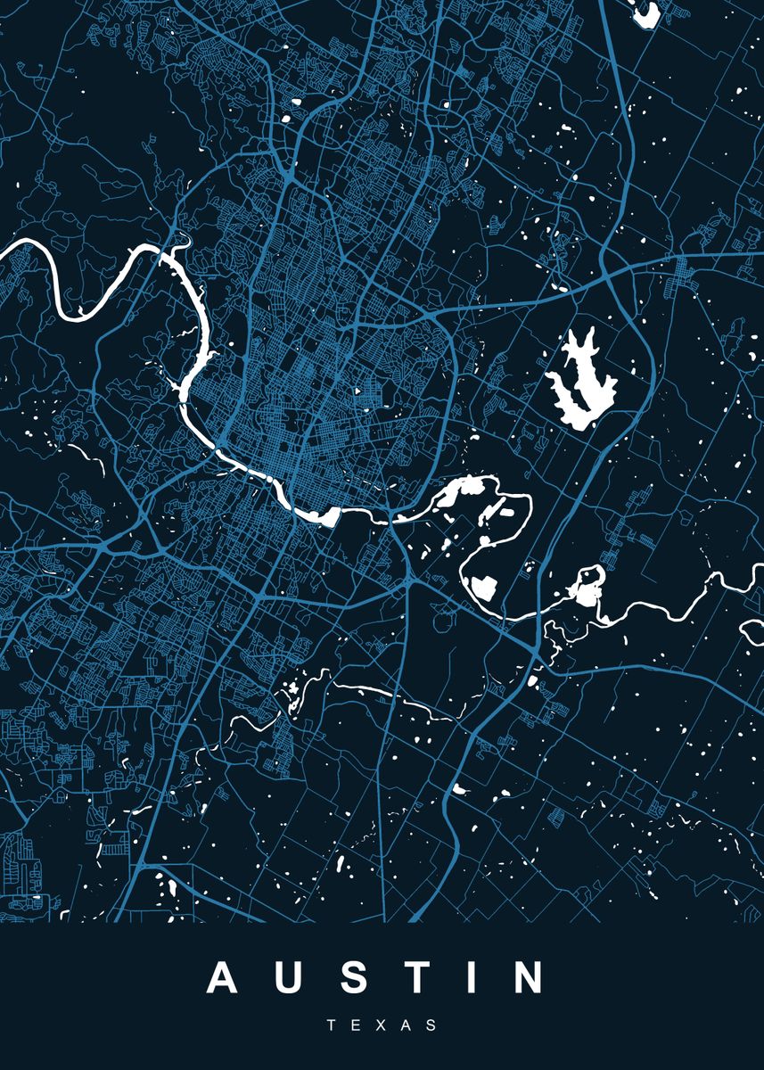 AUSTIN Map TEXAS USA Poster By UrbanMaps Displate 9a1931caa10e08ae1e13439bd4cb16a0 77695f5651d7a16eef35f49e6318c7aa 