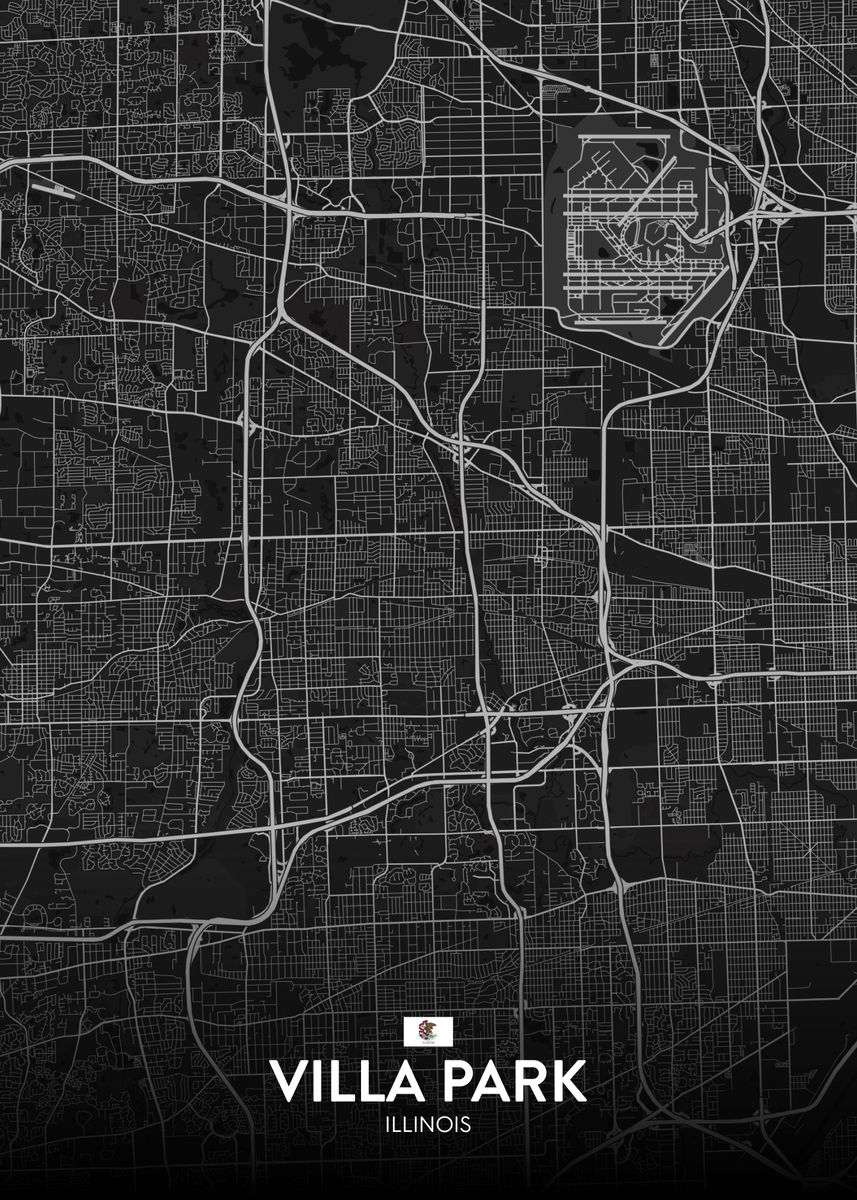 'Villa Park IL' Poster, picture, metal print, paint by IMR Designs