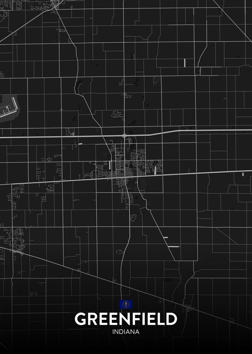 'Greenfield IN' Poster, picture, metal print, paint by IMR Designs