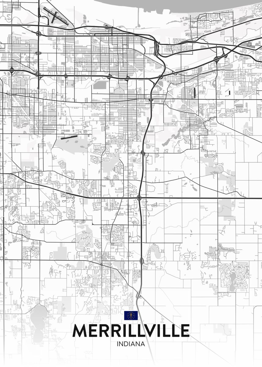 'Merrillville IN' Poster, picture, metal print, paint by IMR Designs Displate