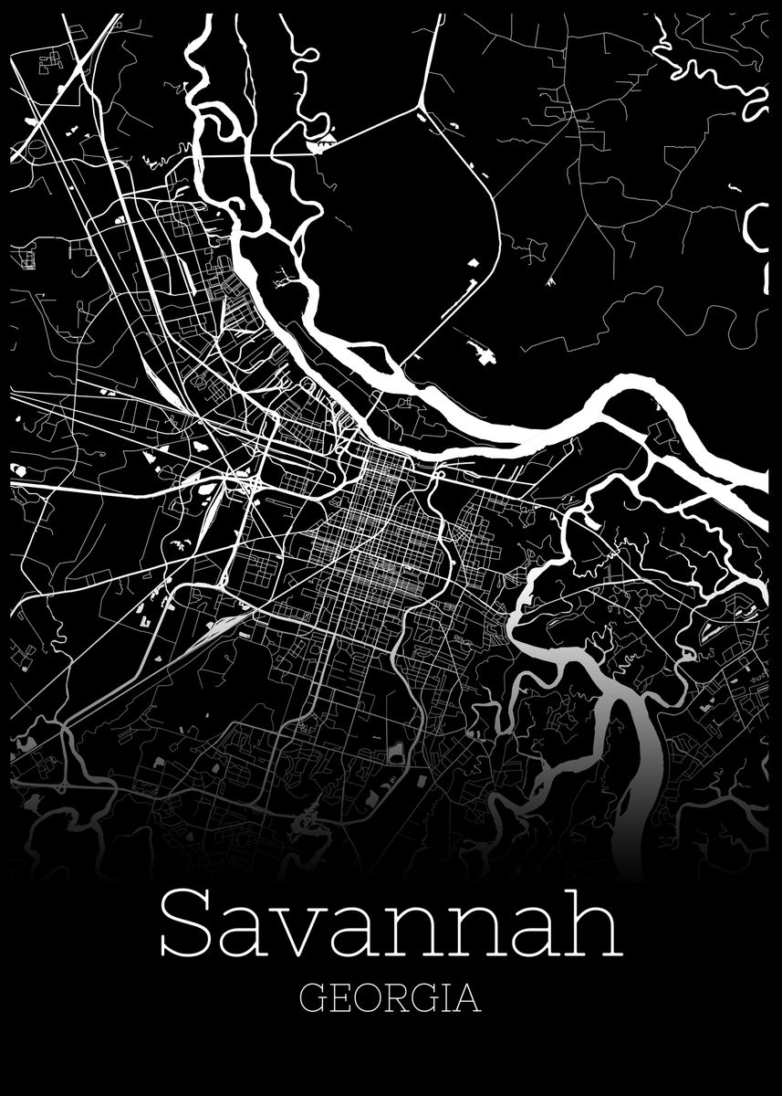 Savannah Georgia Map Poster Picture Metal Print Paint By RelDesign   B72764bad5880ce1367cf6f39bad2540 Ff1279d05a5fbbb375c67f294ce044cf 