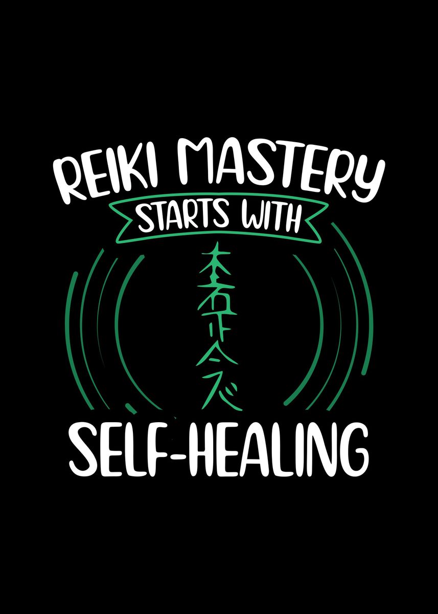 'Reiki Master Saying Gifts' Poster, picture, metal print, paint by TW