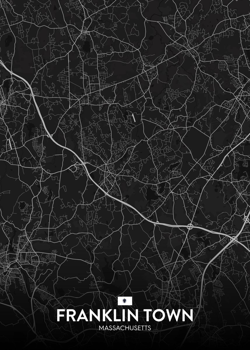 'Franklin Town MA' Poster by IMR Designs Displate