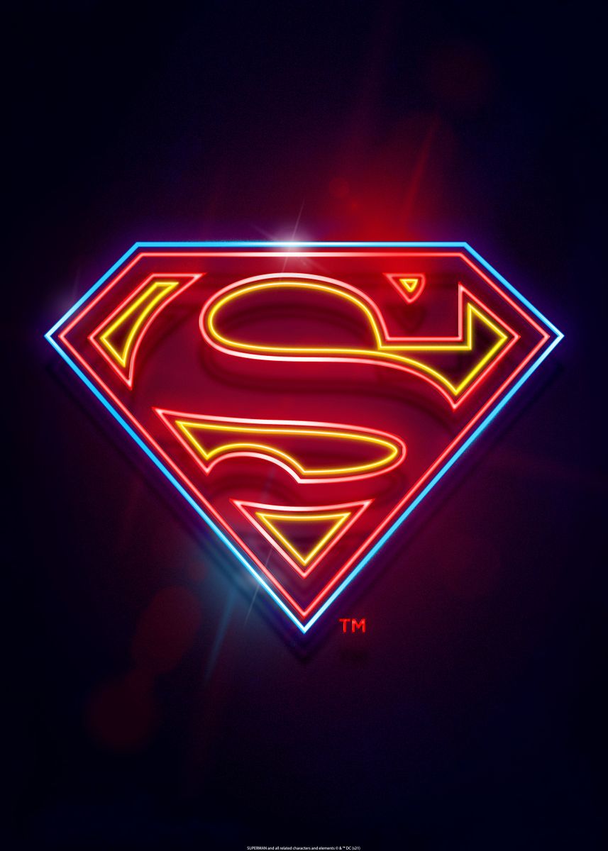 'Superman Neon' Poster by DC Comics   | Displate