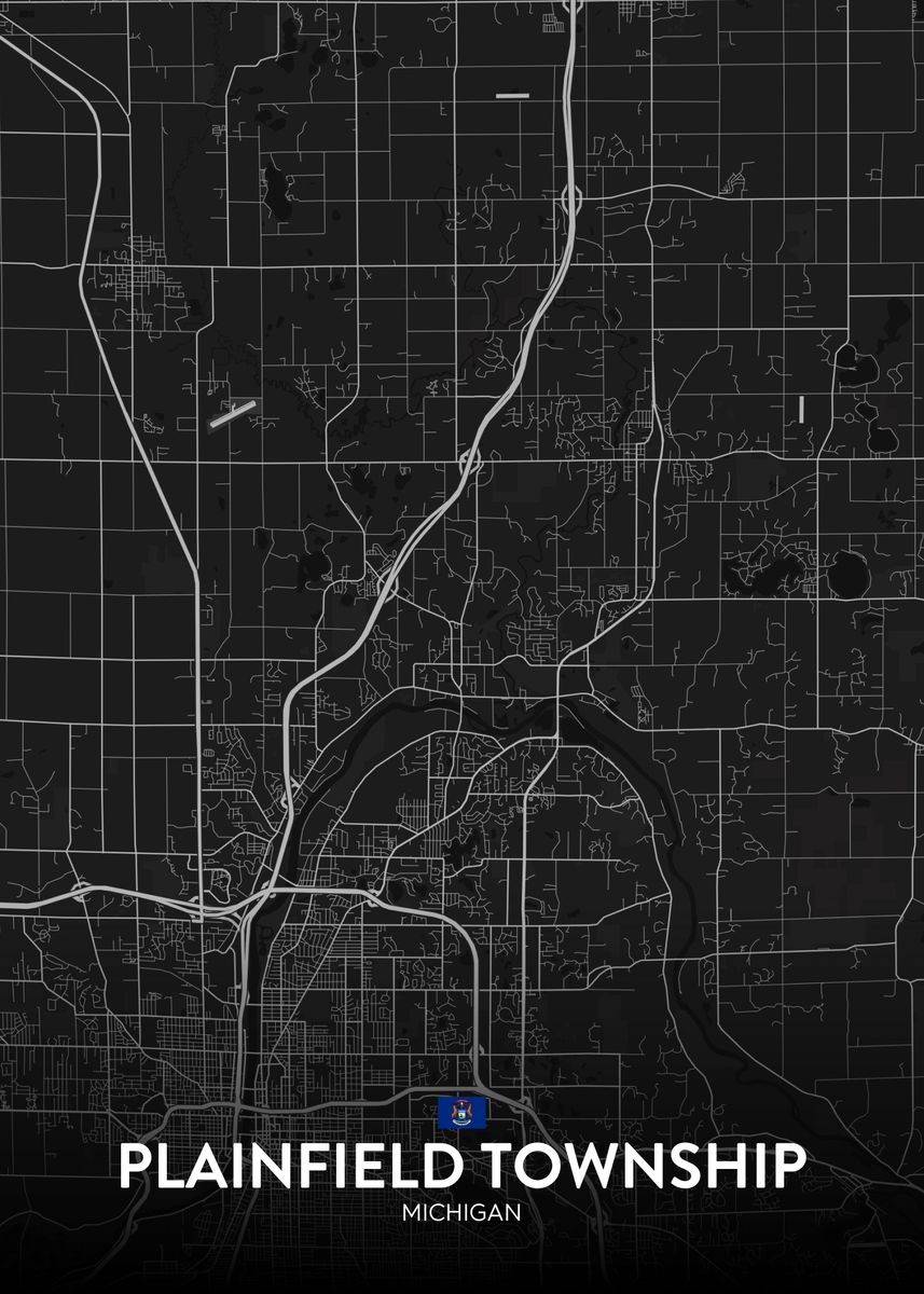 'Plainfield Township MI' Poster, picture, metal print, paint by IMR