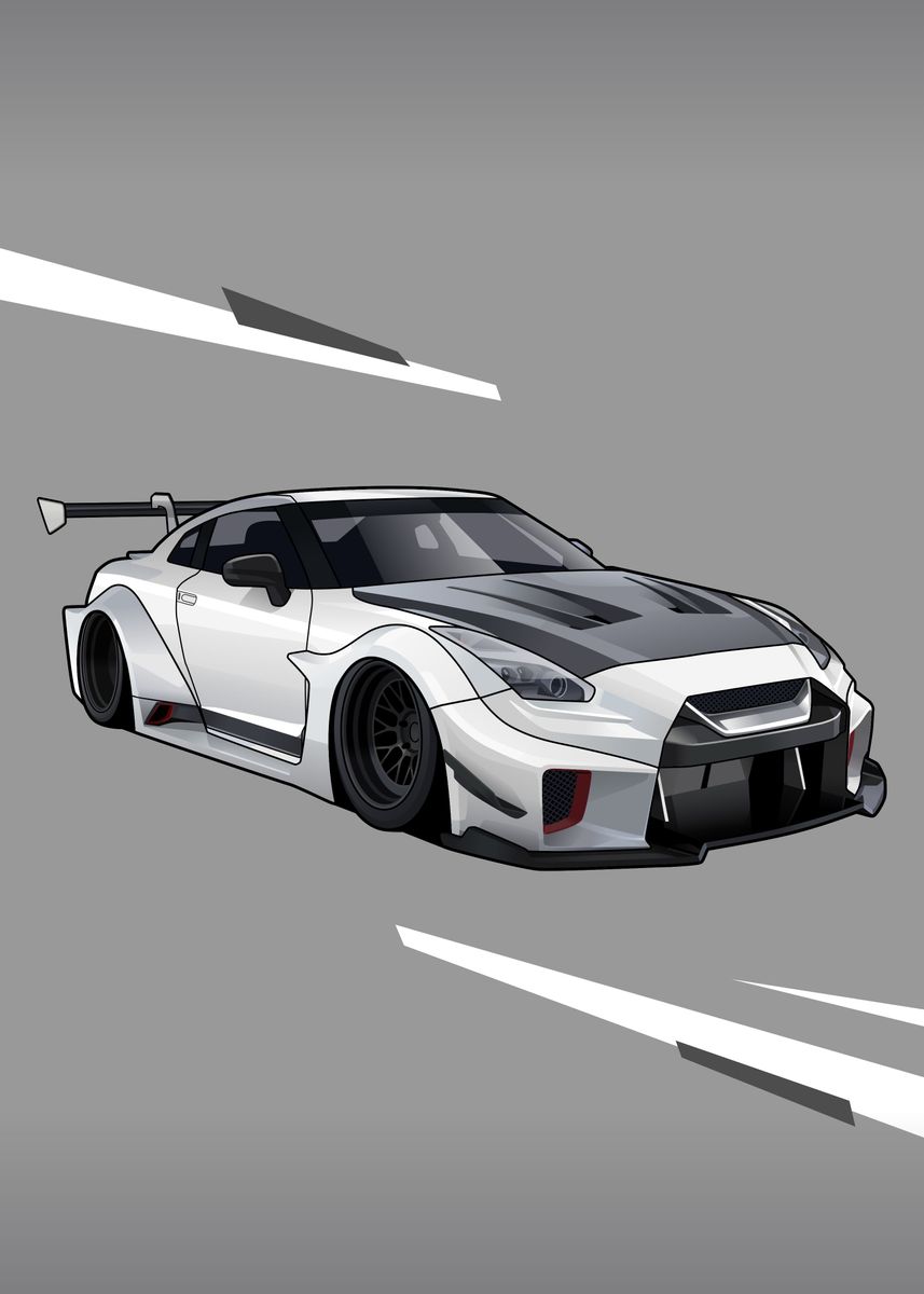 'Nissan GTR R35' Poster, picture, metal print, paint by kucingtertawa ...