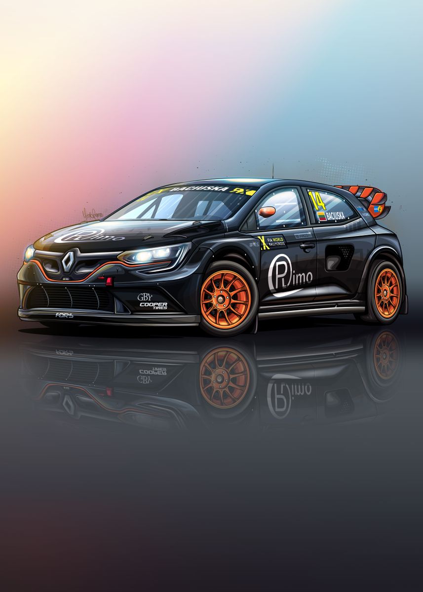 'Renault Megane RS RX Art' Poster by Mário Ramos Art | Displate